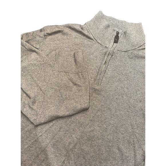 Eddie Bauer Mens Size XL Brown Oatmeal 1/2 Zip Pullover Sweater - Picture 1 of 5